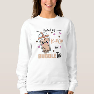 Camiseta Alimentado Por K-Pop E Bble Tea Kawaii Boba Tea