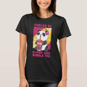 Camiseta Alimentado por K Pop e Bubble Tea Coração Coreano