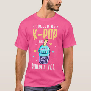 Camiseta Alimentado Por K-Pop E Chá Com Bolhas Para Fã De K