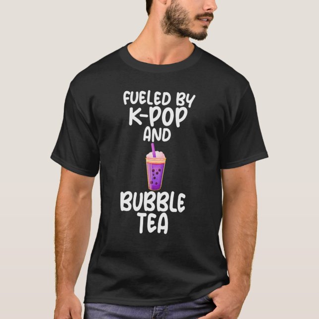 Camiseta Alimentado Por Kpop E Chá Boba Tea Roupa (Frente)
