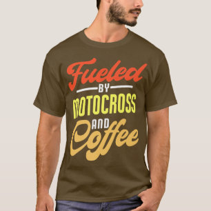 Camiseta Alimentado Por Motocross E Café Engraçado Motocros