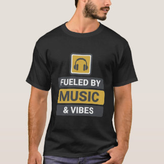 Camiseta Alimentado Por Música E Vibrações Fones De Ouvido