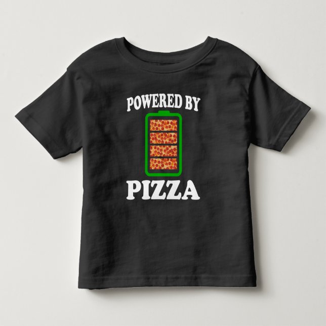 Camiseta Alimentado Por Pizza - Pizza Engraçada (Frente)
