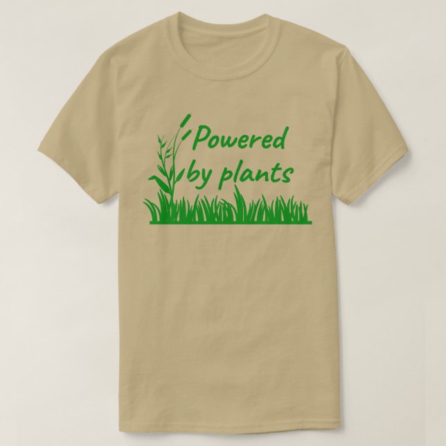 Camiseta Alimentado Por Plantas (Frente do Design)