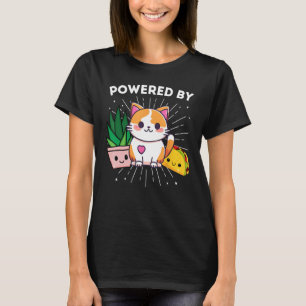 Camiseta Alimentado Por Plantas De Gatos Tacos Engraçado