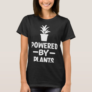 Camiseta Alimentado Por Plantas Vegan Vegetarian Eu Adoro V