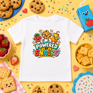 Camiseta Alimentado por Snacks bebê engraçado