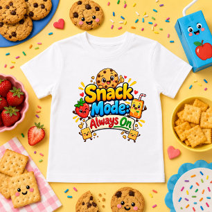 Camiseta Alimentado por Snacks desenho animado fofo
