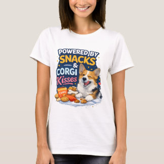 Camiseta Alimentado por Snacks e Beijos de Corgi – Corgi En