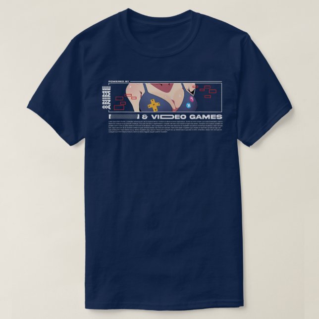 Camiseta Alimentado Por Streetware De Anime E Videos games (Frente do Design)