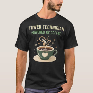 Camiseta Alimentado Por Técnico De Torre De Café