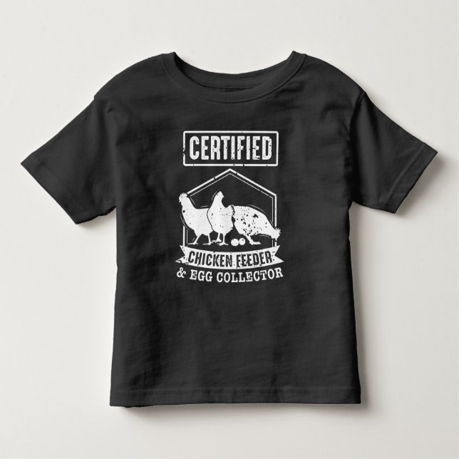Camiseta Alimentador de frango e coletor de ovos certificad (Frente)
