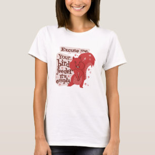 Camiseta Alimentador de pássaros vazio, esquilo engraçado