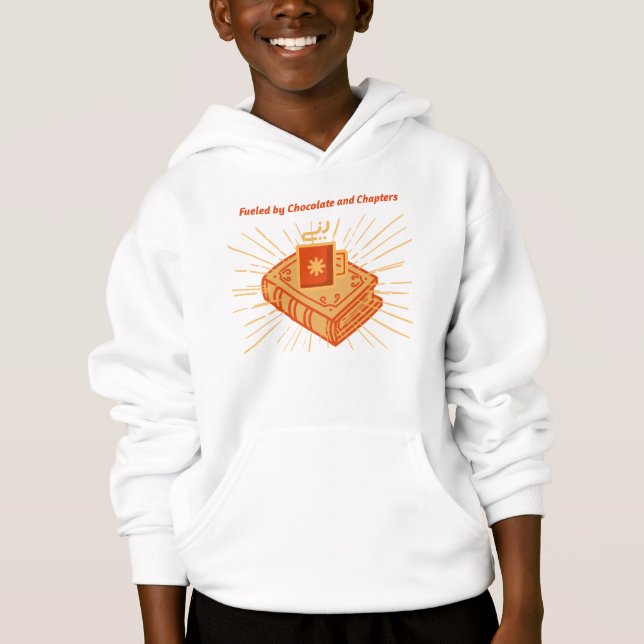 Camiseta Alimentados com chocolate e capítulos (Frente)