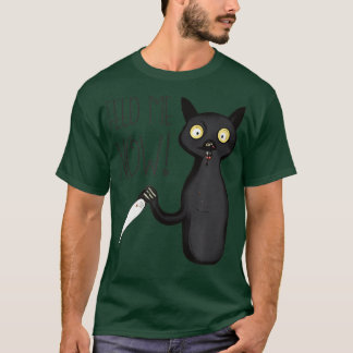 Camiseta Alimente-Me Agora Engraçado Gato Negro Assassino C