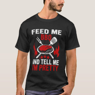 Camiseta Alimente-Me CHURRASCO E Diga Aos Pais De Carne Fum