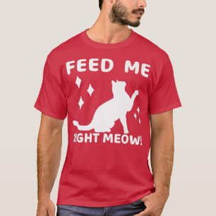 Camiseta Alimente-Me Com A Maçã Direita Gato Mamãe Damas 98