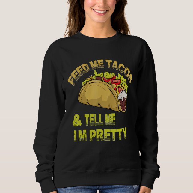 Camiseta Alimente-me com Tacos e Diga que Sou Tacos L Engra (Frente)