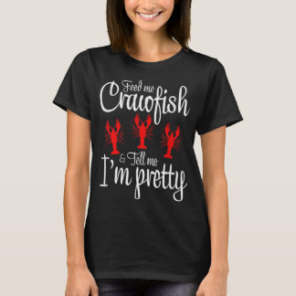 Camiseta Alimente-me Crawfish e diga-me que sou Bonito Caju