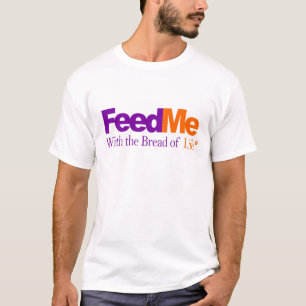 Camiseta Alimente-me: Paródia da entrega