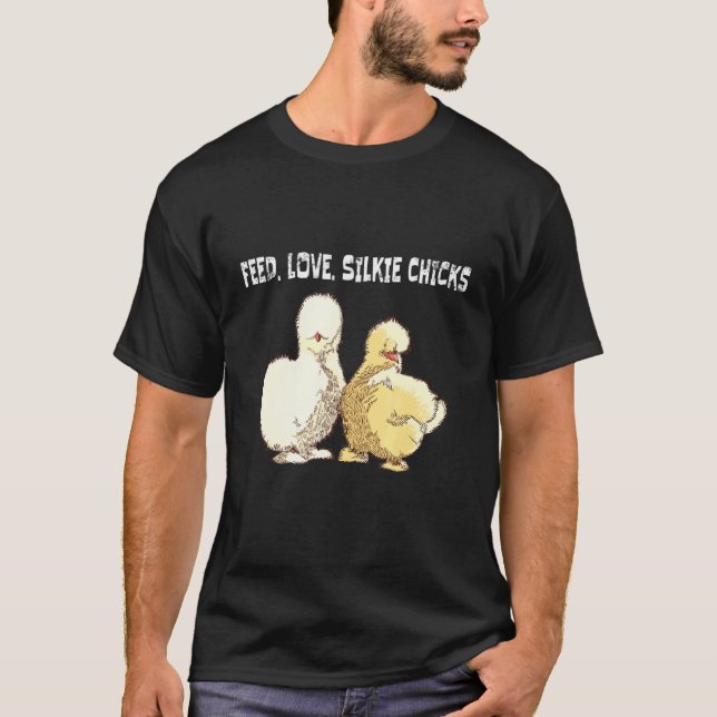 Camiseta Alimente o Amor Silkie Chicks Silkie Frango (Frente)