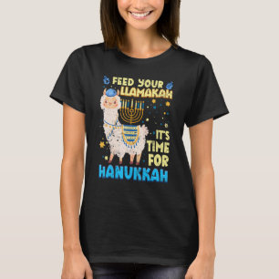 Camiseta Alimente Seu Llamakah Llama Hanukkah Chanukah Men