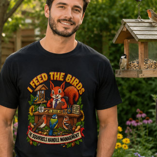 Camiseta Alimento os Esquilos dos Pássaros Lidam com Gerenc