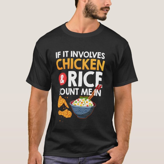Camiseta Alimentos Asiáticos Se Envolve Arroz De Frango Chi (Frente)