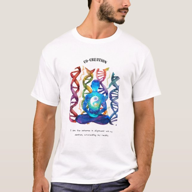 Camiseta Alinhado ao Universo: Criando minha realidade (Frente)