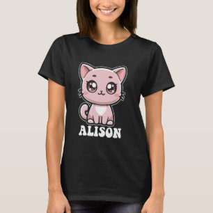 Camiseta Alison Cute Kitty Cat Design para nome feminino Al