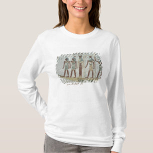 Camiseta Alivio que descreve Khnum em um barque funerário
