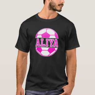 Camiseta Aliya Name Girls Soccer Jogue Futebol Fan B