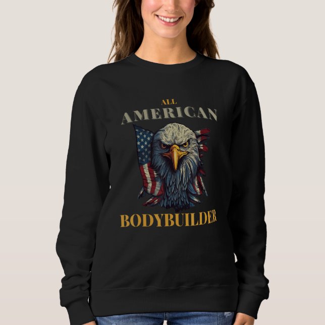 Camiseta All American Bodybuilder 4th of July USA Eagle Fit (Frente)