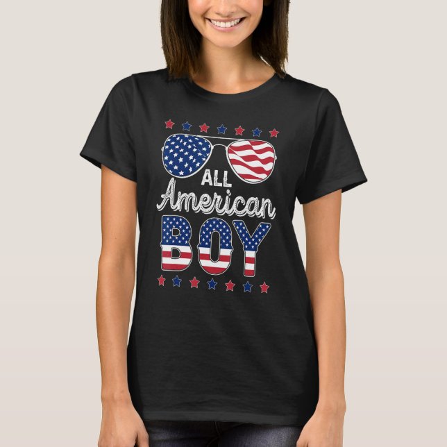 Camiseta All American Boy 4th of July American Sunglasses F (Frente)