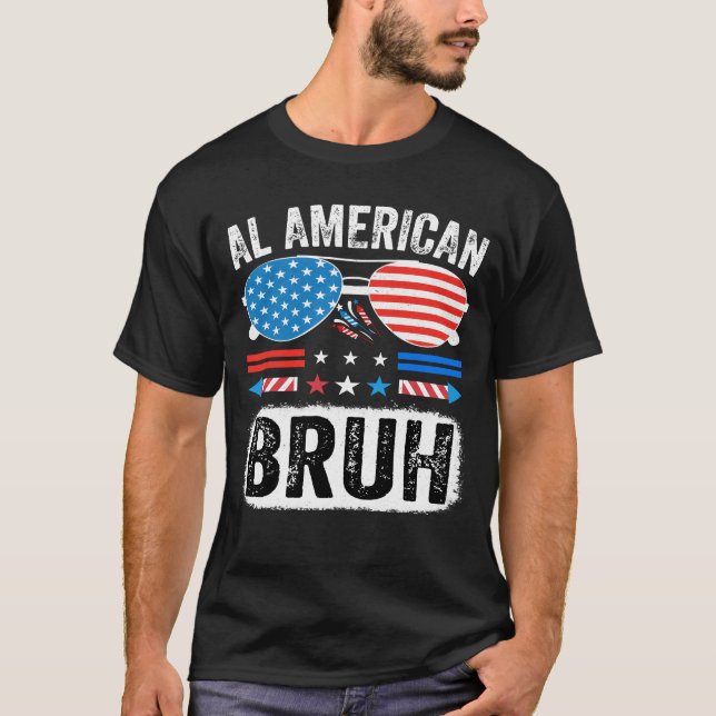 Camiseta All American Bruh Funny Patriotic Meme Shirt USA (Frente)