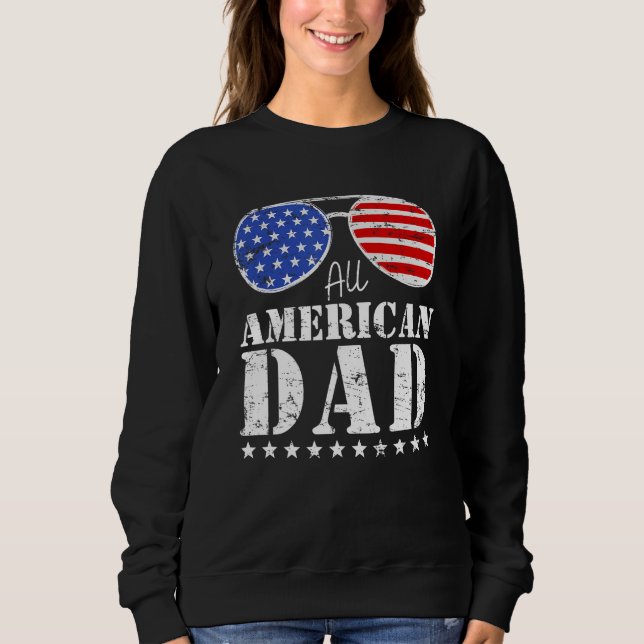 Camiseta All American Dad Matching Family 4th of July USA S (Frente)