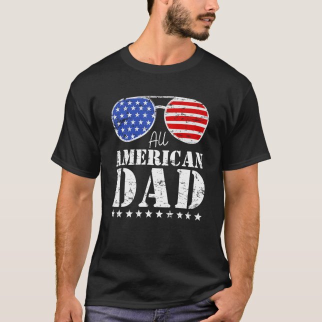 Camiseta All American Dad Matching Family 4th of July USA S (Frente)