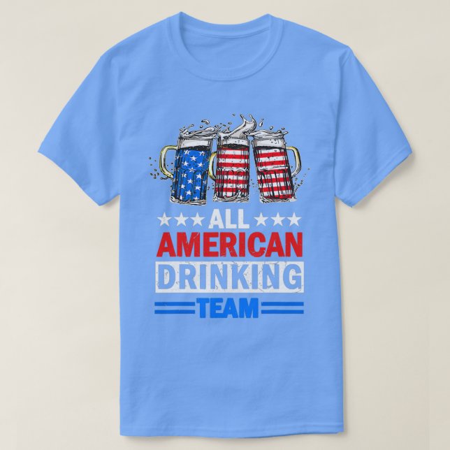 Camiseta All American Drinking Team Us Beer  (Frente do Design)