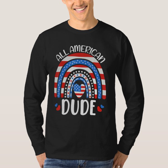 Camiseta All American Dude American Flag 4th of July Family (Frente)