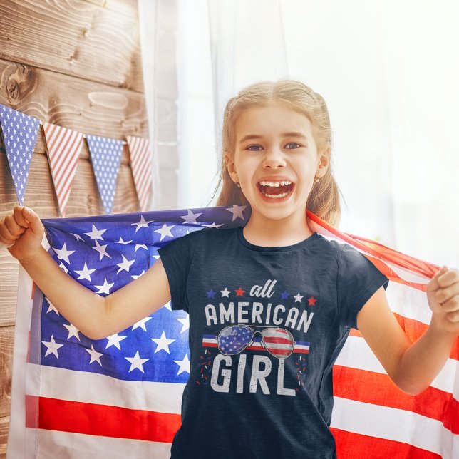 Camiseta All American Girl 4th July  (Criador carregado)