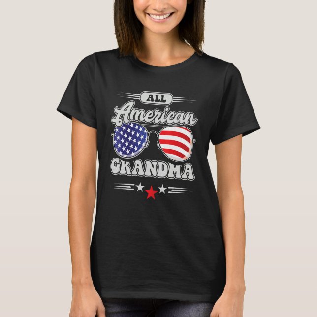 Camiseta All American Grandma 4th Of July Family Matching (Frente)