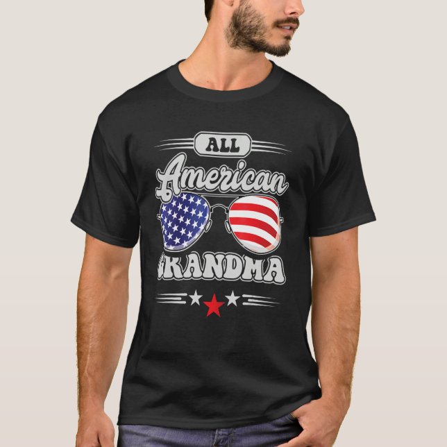 Camiseta All American Grandma 4th Of July Family Matching (Frente)