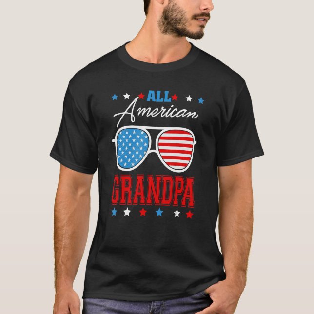 Camiseta All American Grandpa 4th Of July Sunglasses Matchi (Frente)