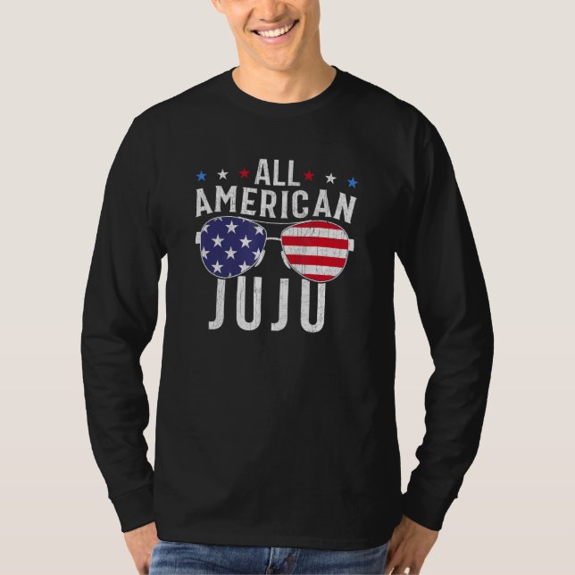 Camiseta All American Juju USA Flag Sunglasses 4th Of July  (Frente)