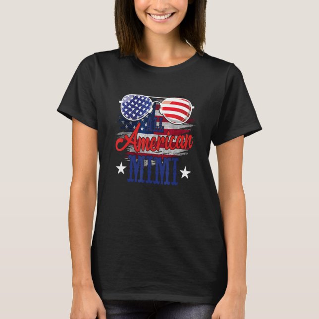 Camiseta All American Mimi Sunglasses US Flag 4th of July P (Frente)