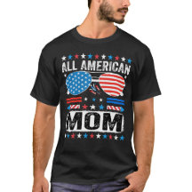 All American Mom Patriotic USA Mama T shirt