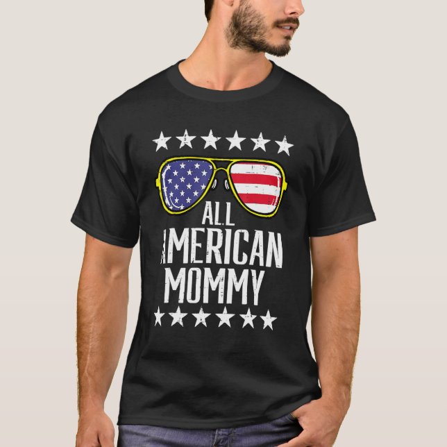 Camiseta All American Mommy 4th Of July Memorial Day Matchi (Frente)