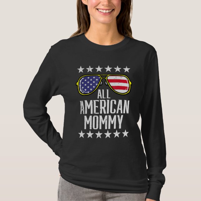 Camiseta All American Mommy 4th Of July Memorial Day Matchi (Frente)