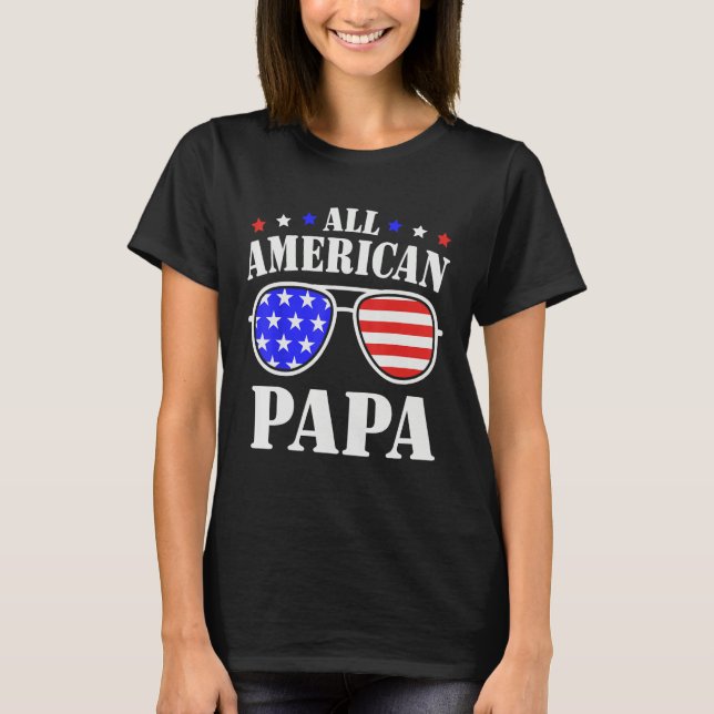 Camiseta All American Papa 4th of July 2023 All American Br (Frente)