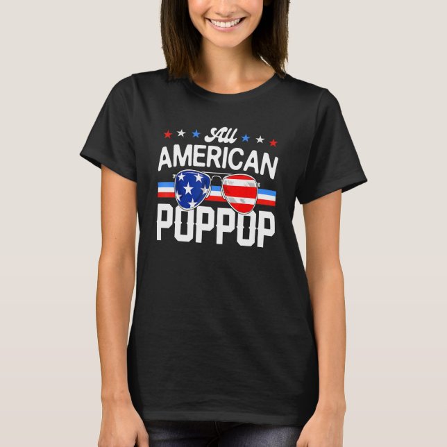 Camiseta All American PopPop 4th of July Family Matching Su (Frente)